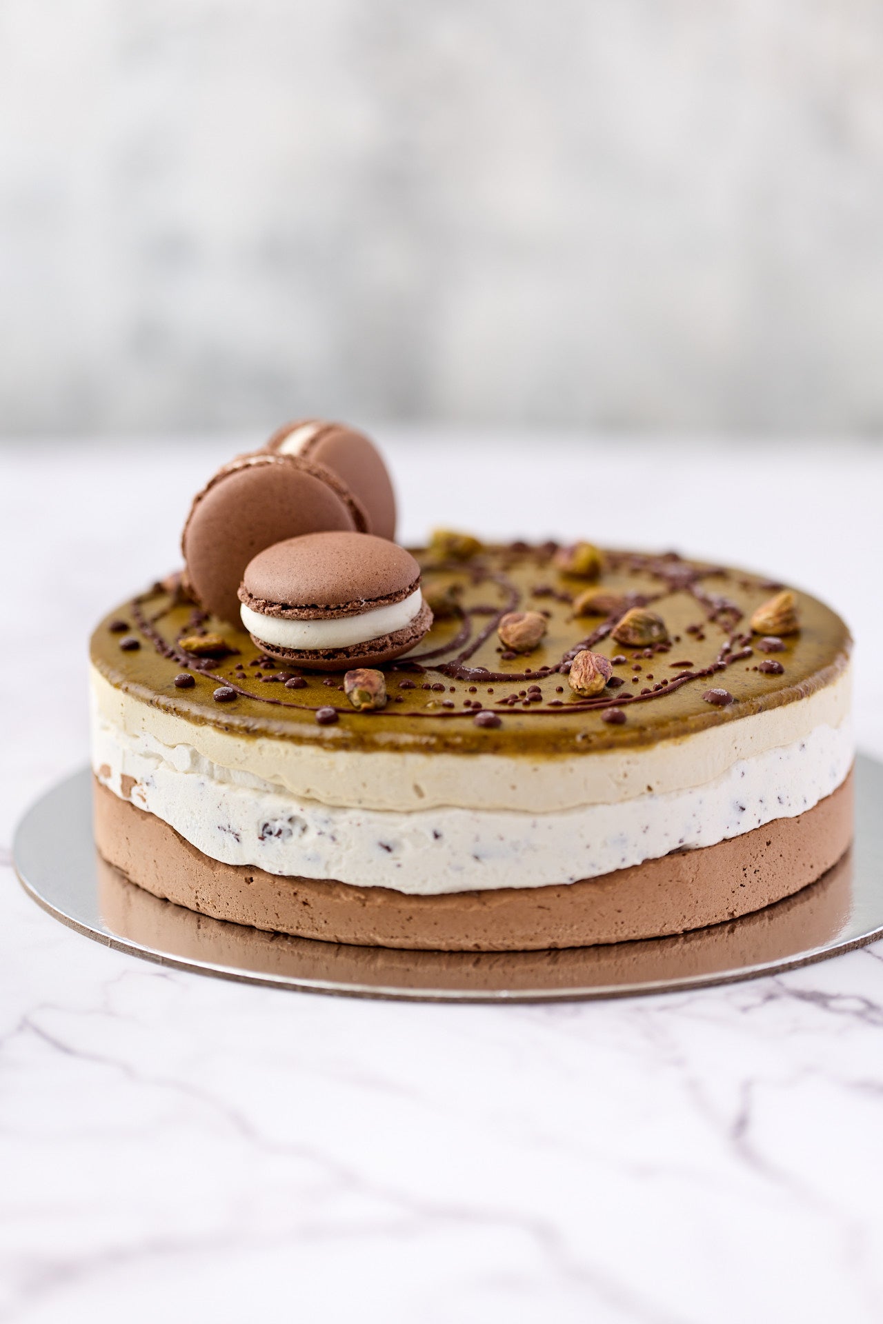 Chocolate, stracciatella and pistachio