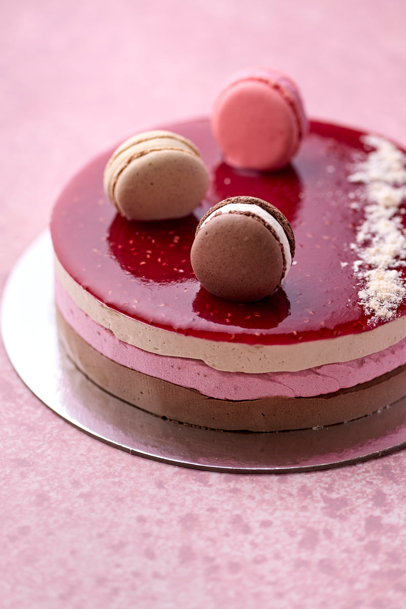 Chocolate, raspberry and pistachio