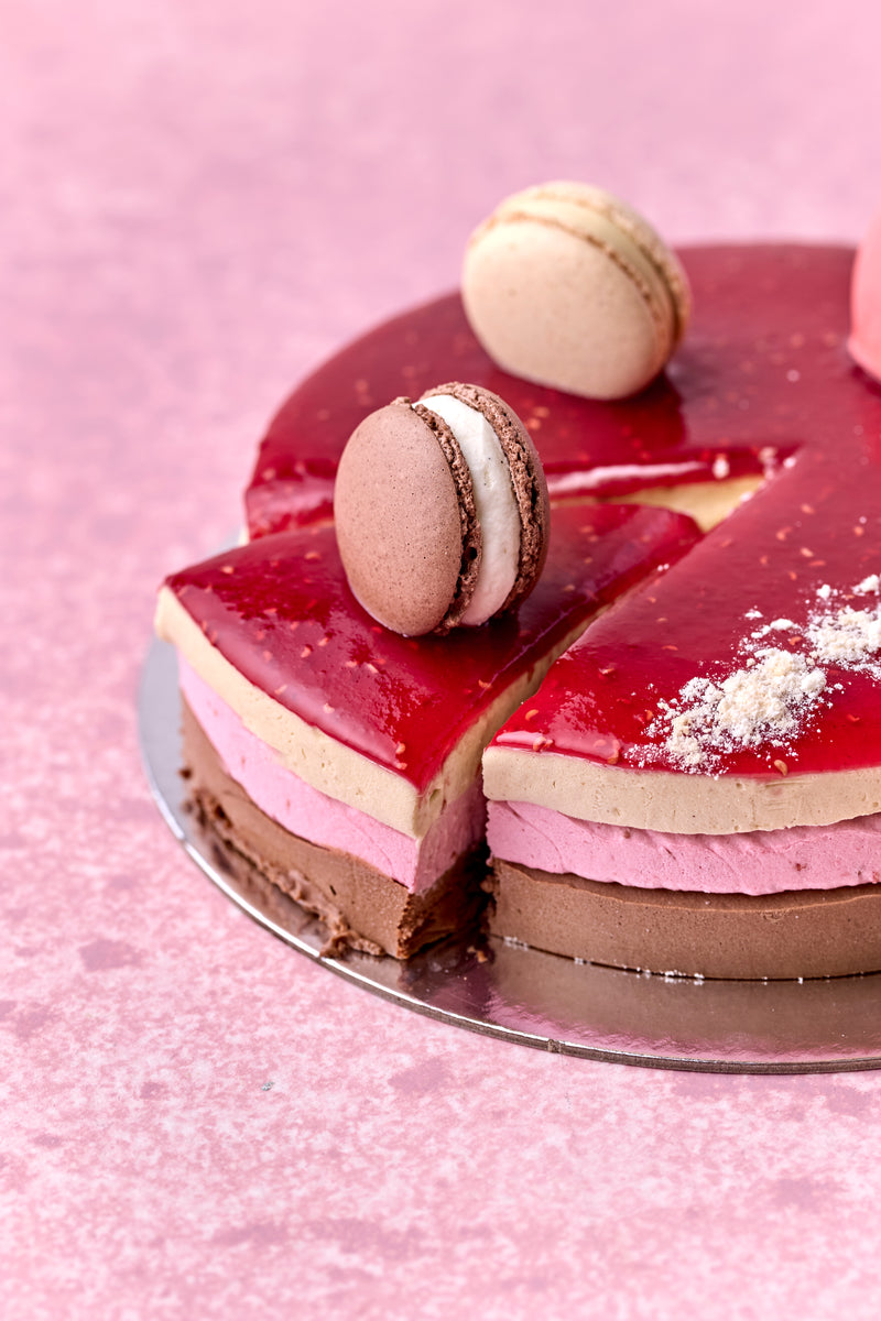 Chocolate, raspberry and pistachio